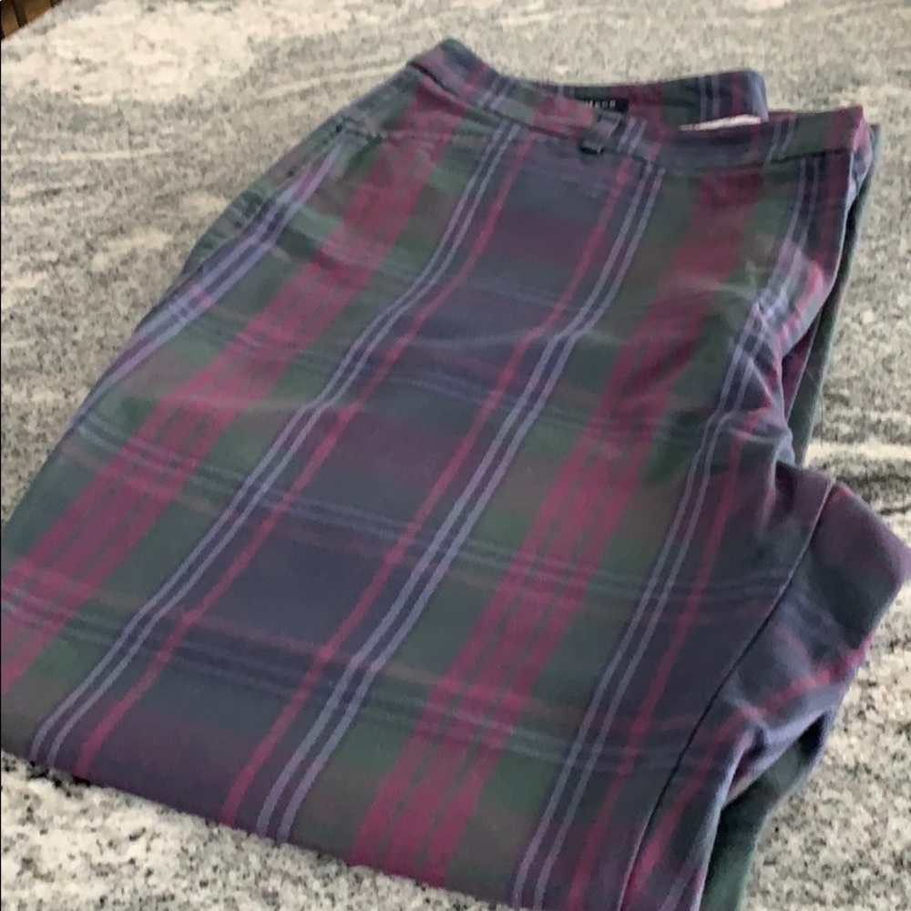 Lands End purple plaid pants